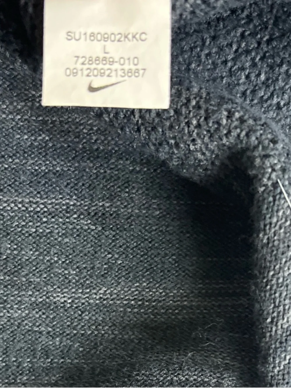 Nike Tech Knit Crew Sweatshirt Black White Training Gym Pockets Women’s L